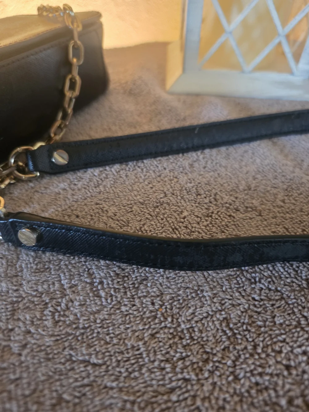 Tory Burch Black Leather Chain-Accent Crossbody